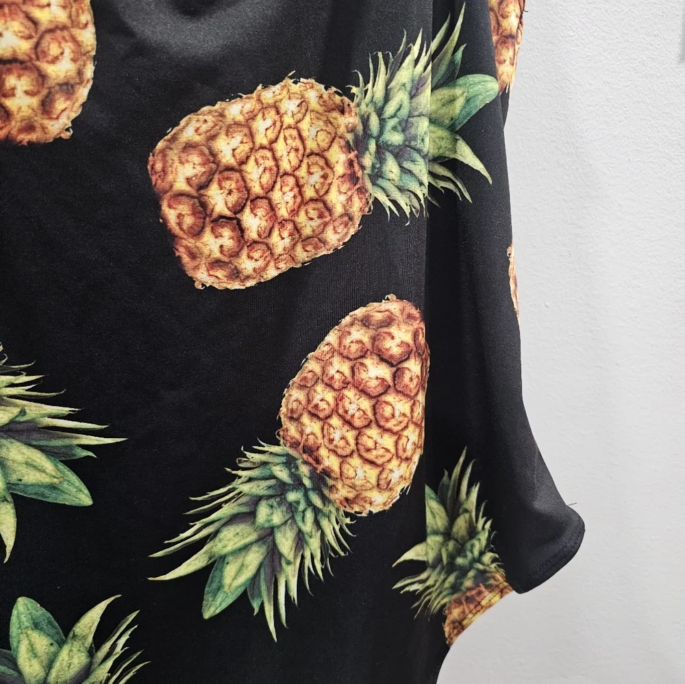 Forever 21 Black Pineapple Print One Piece Swimsuit - Picture 2 of 7
